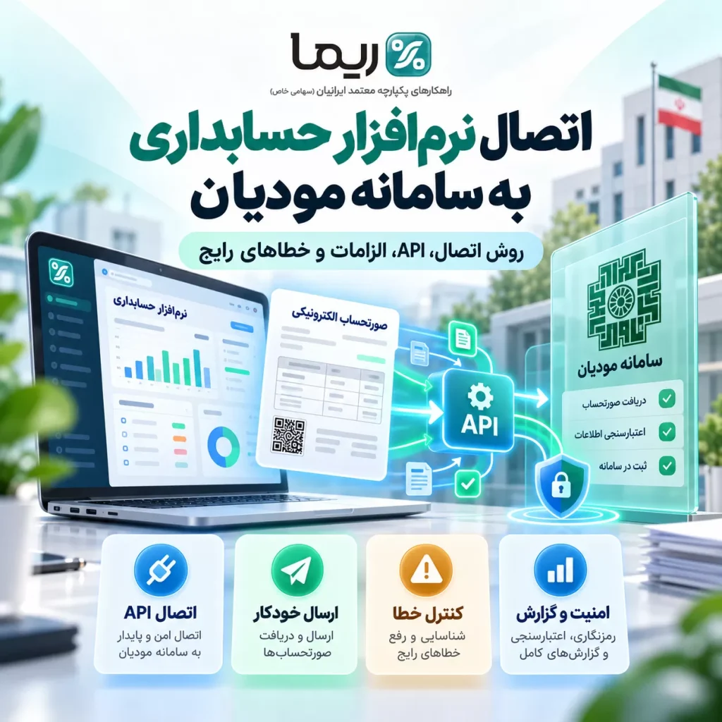 اتصال نرم‌افزار حسابداری به سامانه مودیان و ارسال صورتحساب الکترونیکی با API و راهکارهای ریما